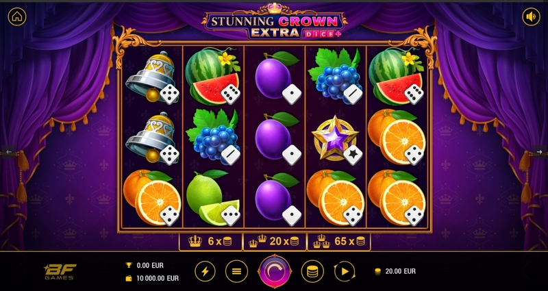 Stunning Crown Extra Dice  Real Money Slot made by BF Games - Main Screen Reels