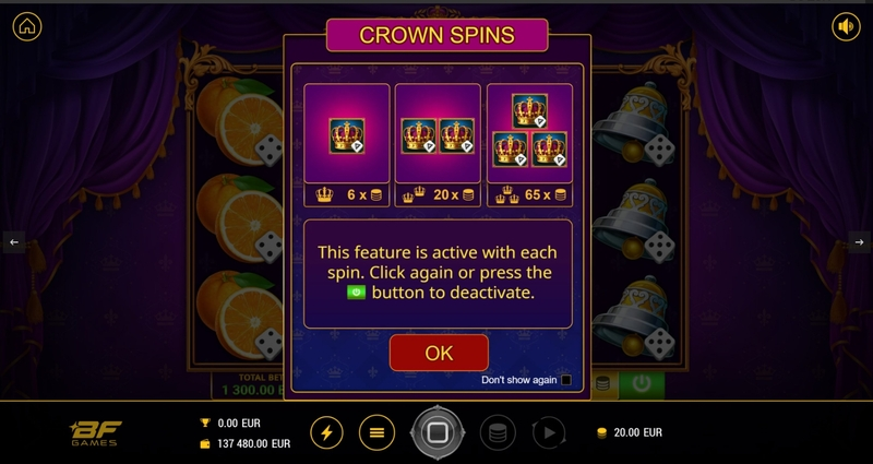 Stunning Crown Extra Dice  Real Money Slot made by BF Games - Info and Rules