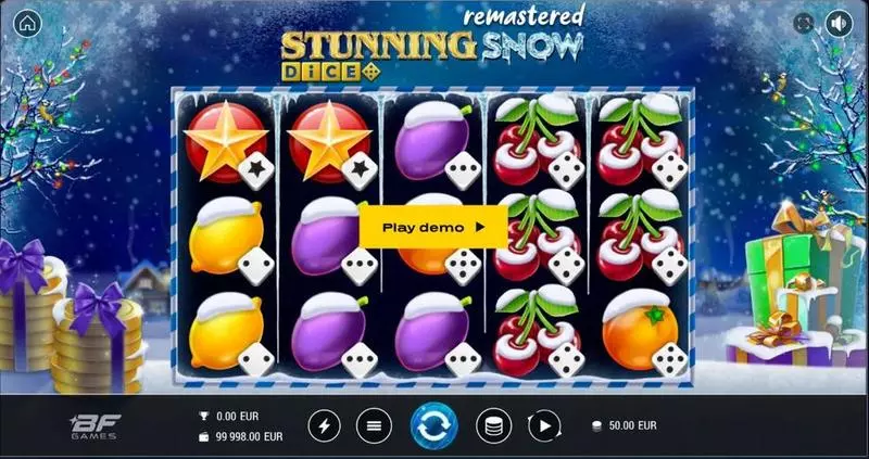 Stunning Snow Remastered Dice  Real Money Slot made by BF Games - Main Screen Reels