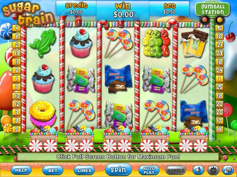 Sugar Train  Real Money Slot made by Eyecon - Main Screen Reels