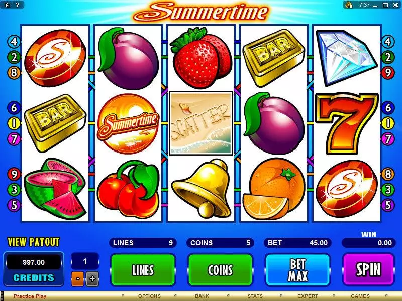 Summertime  Real Money Slot made by Microgaming - Main Screen Reels