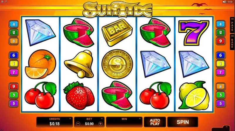 SunTide  Real Money Slot made by Microgaming - Introduction Screen