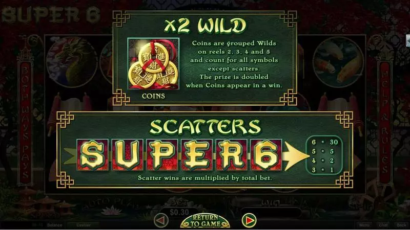 Super 6  Real Money Slot made by RTG - Info and Rules