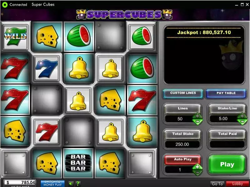 Super Cubes  Real Money Slot made by 888 - Main Screen Reels