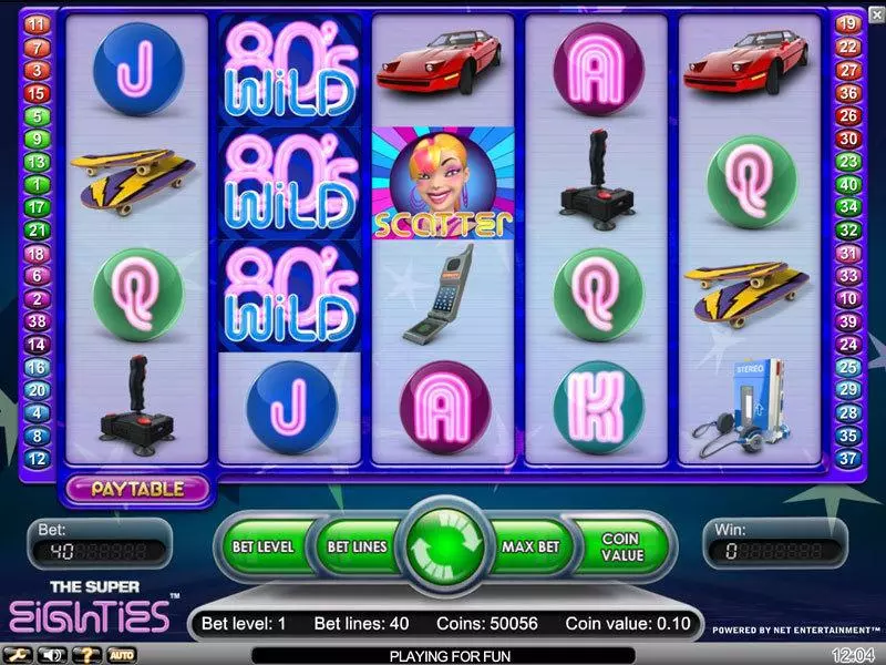 Super Eighties  Real Money Slot made by NetEnt - Main Screen Reels