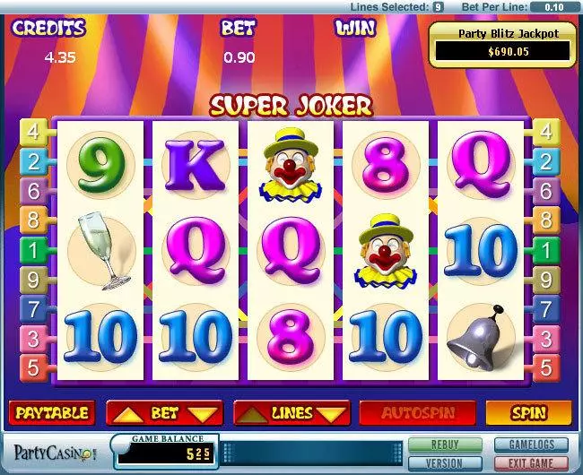 Super Joker  Real Money Slot made by bwin.party - Main Screen Reels
