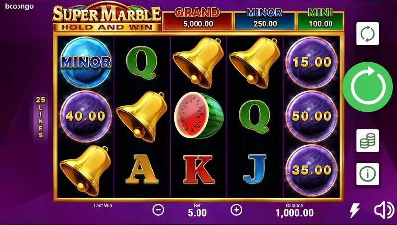 Super Marble  Real Money Slot made by Booongo - Main Screen Reels
