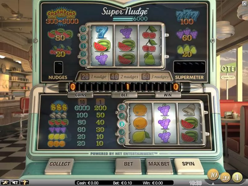 Super Nudge 6000  Real Money Slot made by NetEnt - Main Screen Reels