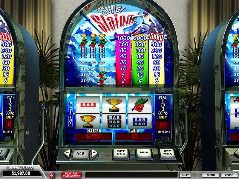 Super Slalom  Real Money Slot made by PlayTech - Main Screen Reels