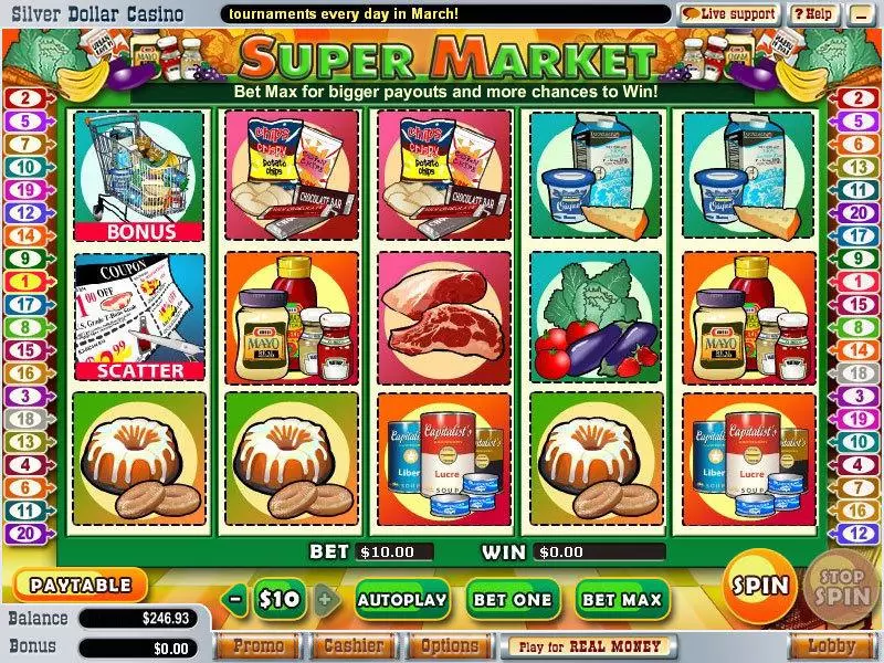 SuperMarket  Real Money Slot made by WGS Technology - Main Screen Reels