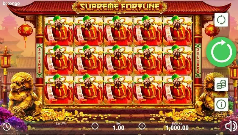 Supreme Fortune  Real Money Slot made by Booongo - Main Screen Reels