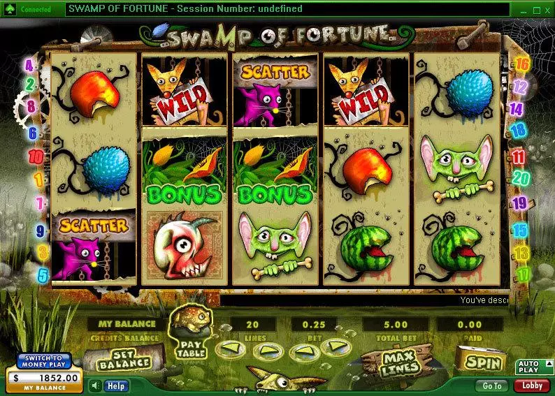 Swamp of Fortune  Real Money Slot made by 888 - Main Screen Reels