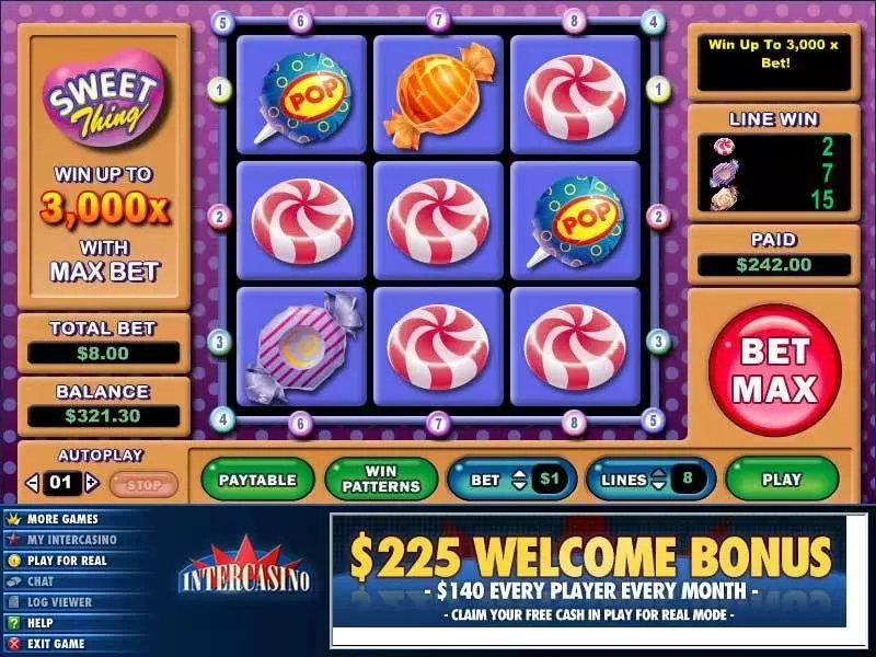 Sweet Thing  Real Money Slot made by CryptoLogic - Main Screen Reels
