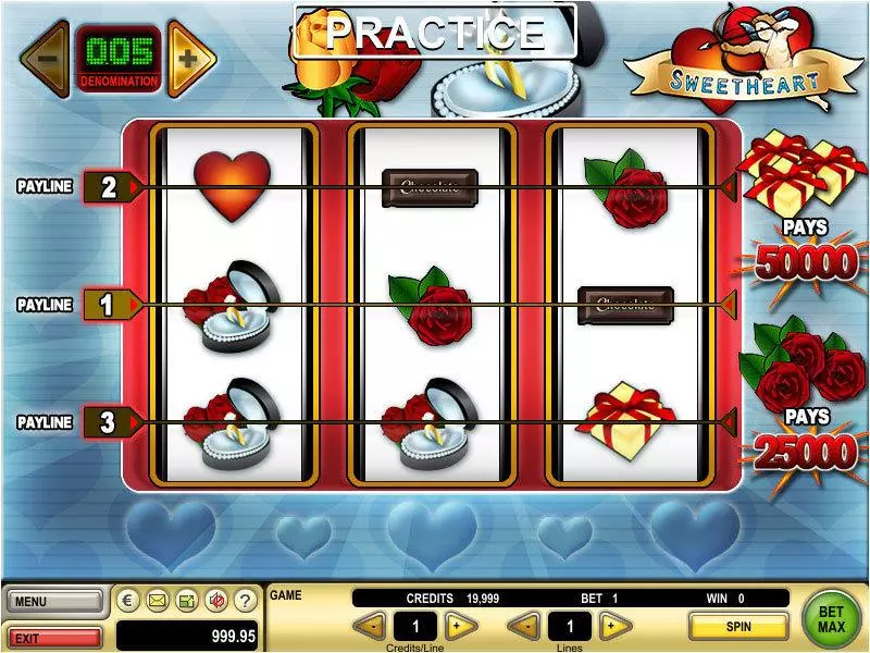 Sweetheart  Real Money Slot made by GTECH - Main Screen Reels