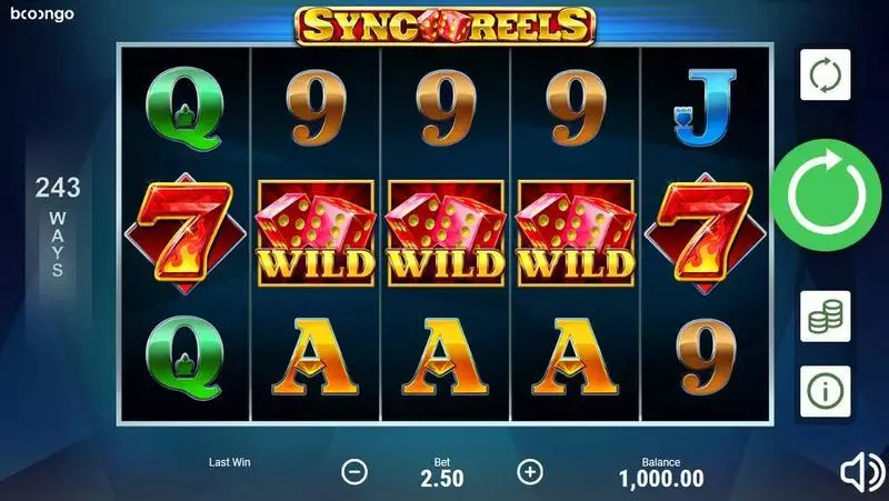 Sync Reels  Real Money Slot made by Booongo - Main Screen Reels