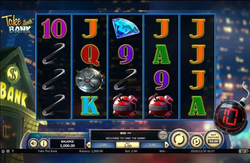 Take the Bank  Real Money Slot made by BetSoft - Main Screen Reels