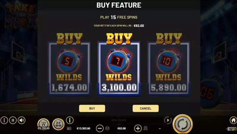 Take the Shot  Real Money Slot made by BetSoft - Introduction Screen