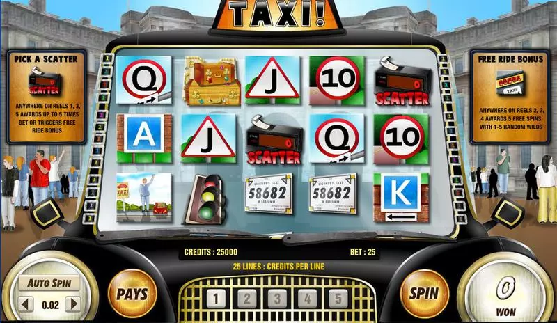 Taxi!  Real Money Slot made by Amaya - Main Screen Reels