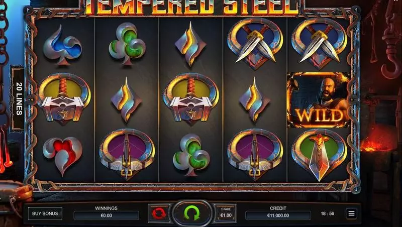 Tempered Steel  Real Money Slot made by Bulletproof Games - Main Screen Reels