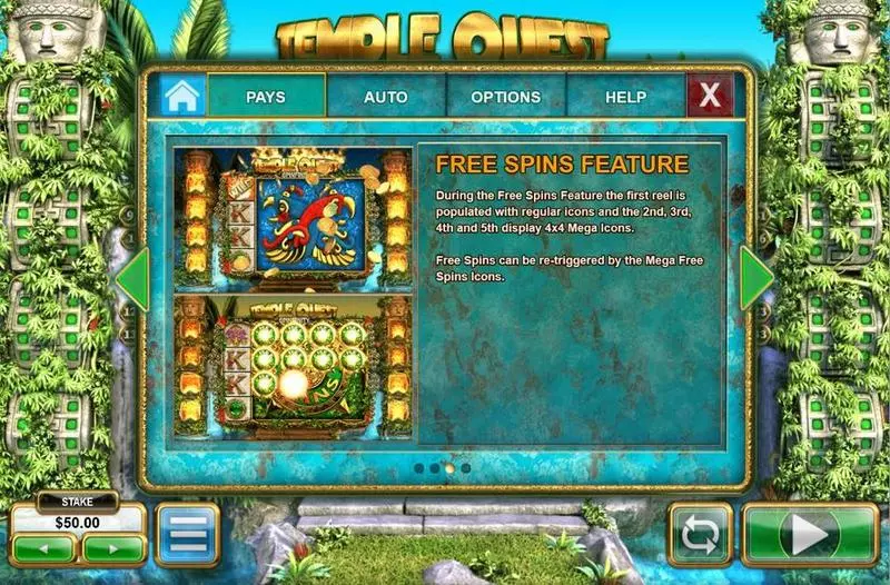 Temple Quest Spinfinity  Real Money Slot made by Big Time Gaming - Bonus 1