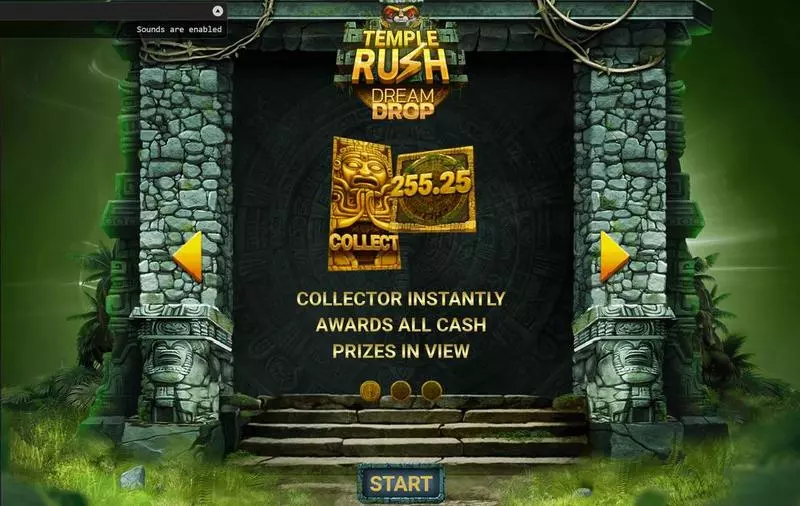 Temple Rush  Real Money Slot made by Four Leaf Gaming - Introduction Screen