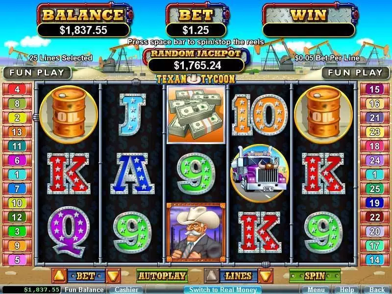 Texan Tycoon  Real Money Slot made by RTG - Main Screen Reels