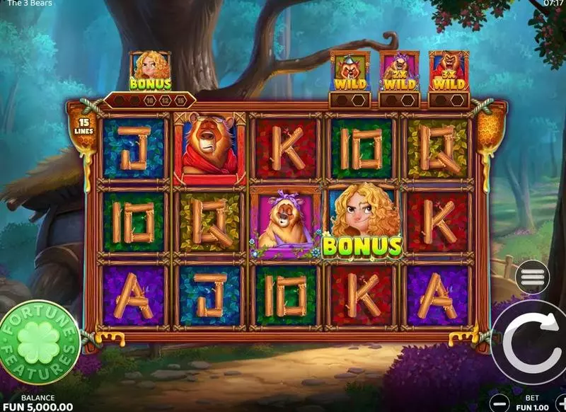 The 3 Bears  Real Money Slot made by Four Leaf Gaming - Main Screen Reels