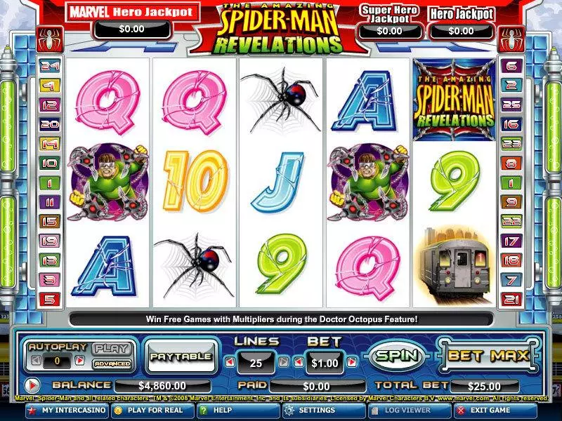 The Amazing Spider-Man Revelations  Real Money Slot made by CryptoLogic - Main Screen Reels