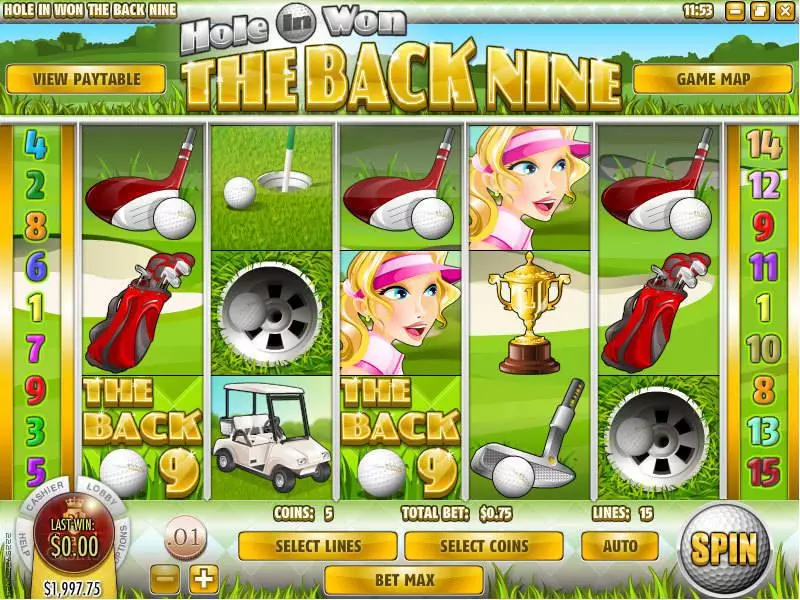 The Back Nine  Real Money Slot made by Rival - Main Screen Reels