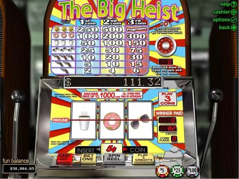 The Big Heist  Real Money Slot made by RTG - Main Screen Reels