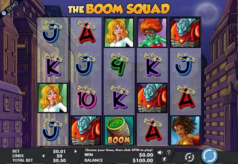 The Boom Squad  Real Money Slot made by Genesis - Main Screen Reels