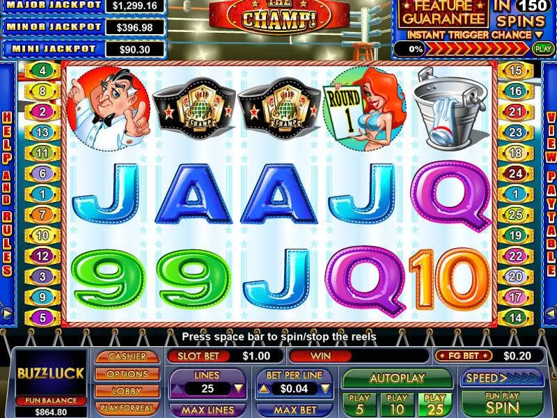 The Champ  Real Money Slot made by NuWorks - Main Screen Reels