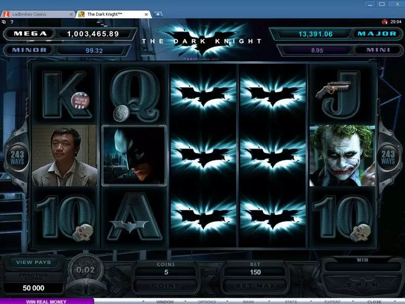 The Dark Knight  Real Money Slot made by Microgaming - Main Screen Reels