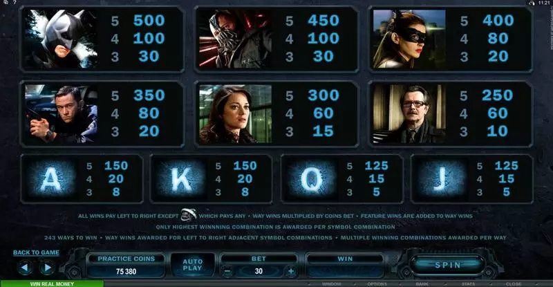 The Dark Knight Rises  Real Money Slot made by Microgaming - Info and Rules