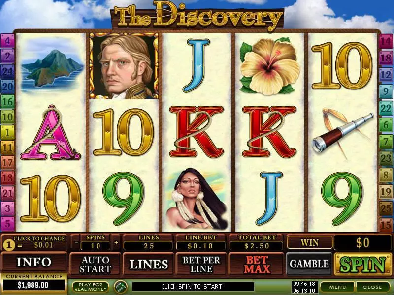The Discovery  Real Money Slot made by PlayTech - Main Screen Reels