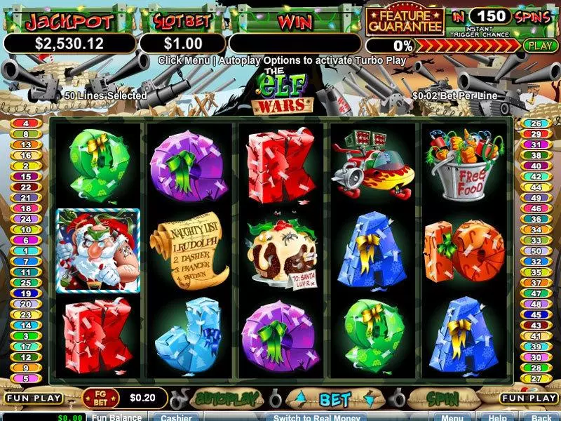 The Elf Wars  Real Money Slot made by RTG - Main Screen Reels