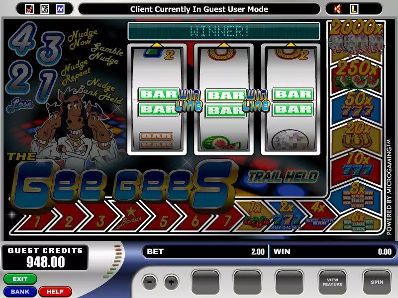 The Gee Gees  Real Money Slot made by Microgaming - Main Screen Reels