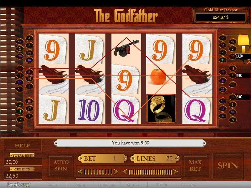 The Godfather  Real Money Slot made by bwin.party - Main Screen Reels