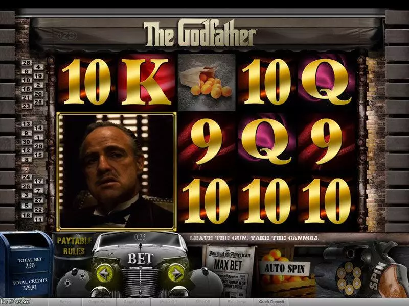 The Godfather Part I  Real Money Slot made by bwin.party - Main Screen Reels