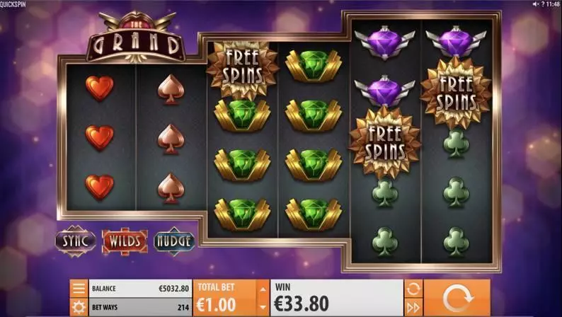 The Grand  Real Money Slot made by Quickspin - Free Spins Feature