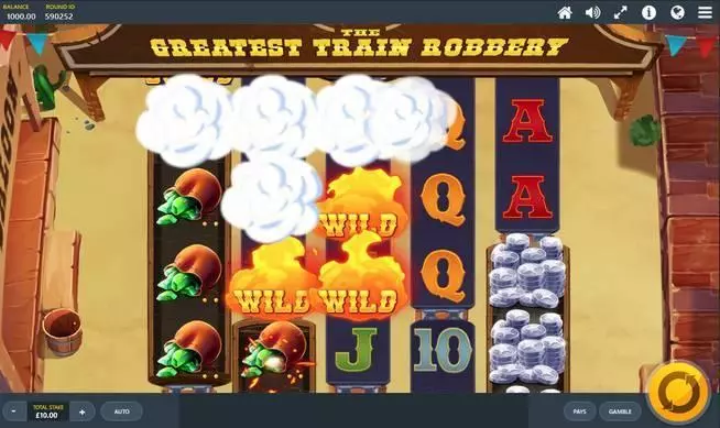 The Greatest Train Robbery  Real Money Slot made by Red Tiger Gaming - Main Screen Reels
