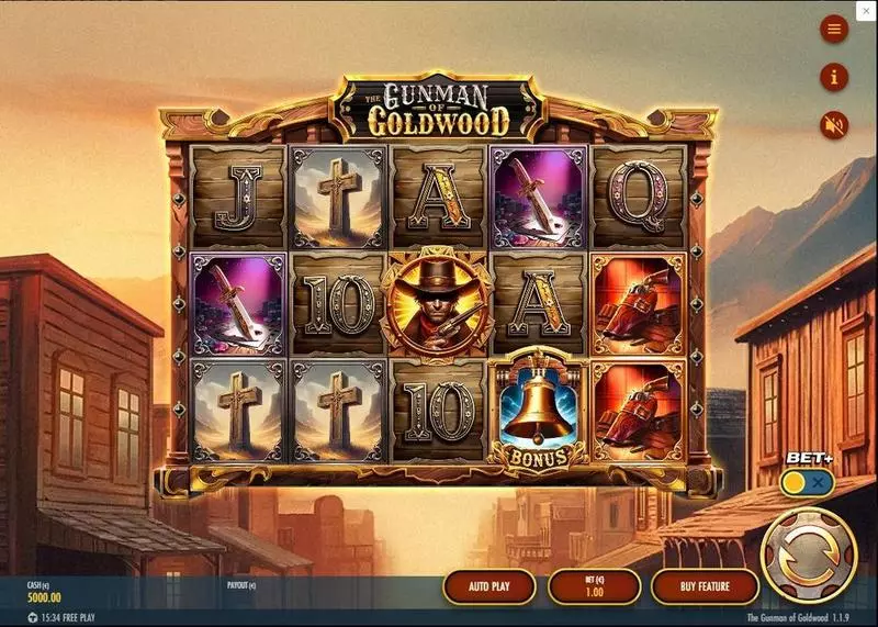 The Gunman of Goldwood  Real Money Slot made by Thunderkick - Main Screen Reels