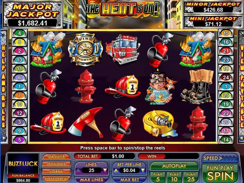 The Heat Is On!  Real Money Slot made by NuWorks - Main Screen Reels