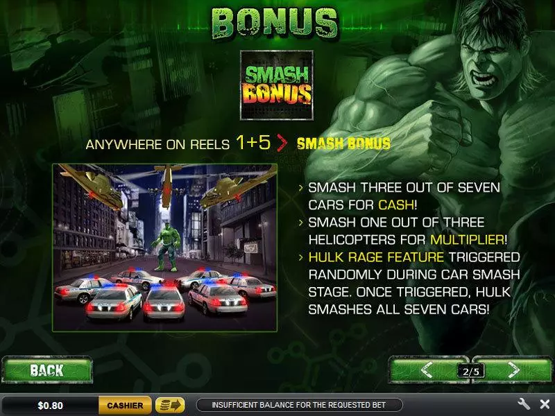 The Incredible Hulk 50 Line  Real Money Slot made by PlayTech - Bonus 1