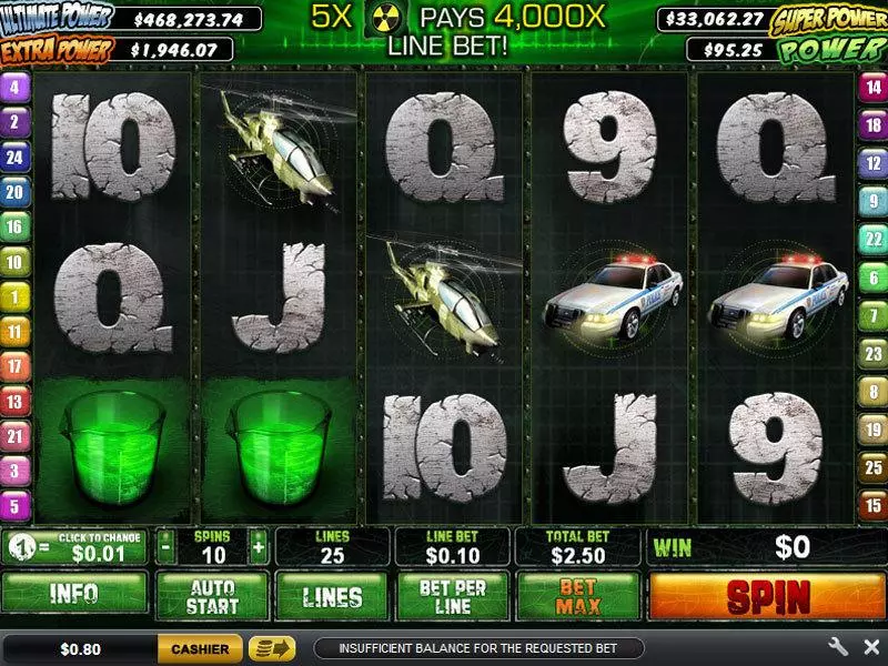 The Incredible Hulk  Real Money Slot made by PlayTech - Main Screen Reels