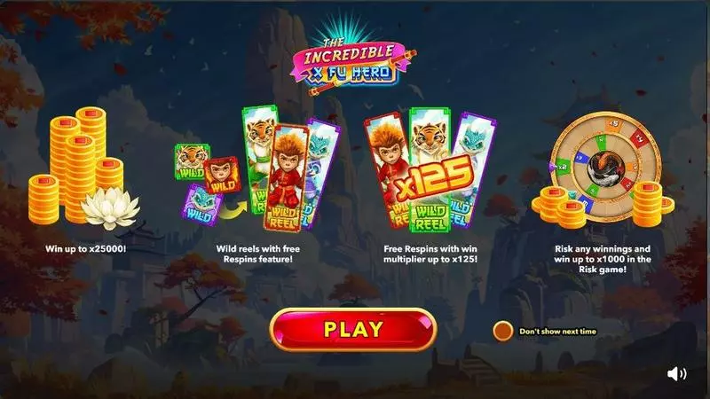 The Incredible X Fu Hero  Real Money Slot made by Mascot Gaming - Introduction Screen