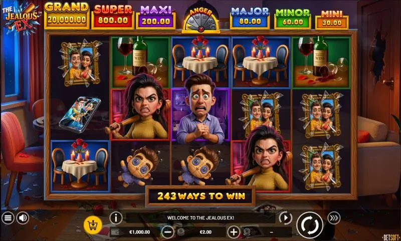 The Jealous Ex  Real Money Slot made by BetSoft - Main Screen Reels