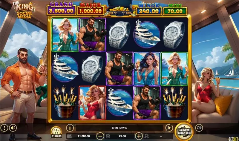 The King of Social Media  Real Money Slot made by BetSoft - Main Screen Reels