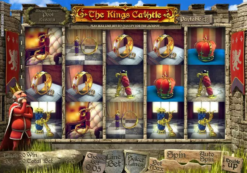 The King's Ca$htle  Real Money Slot made by Sheriff Gaming - Main Screen Reels