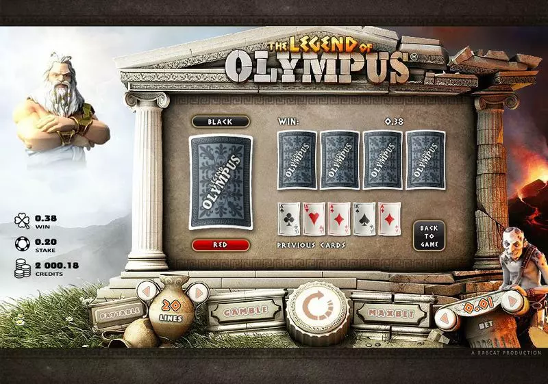 The Legend of Olympus  Real Money Slot made by Microgaming - Gamble Screen